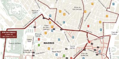 Kort af Madrid bílastæði