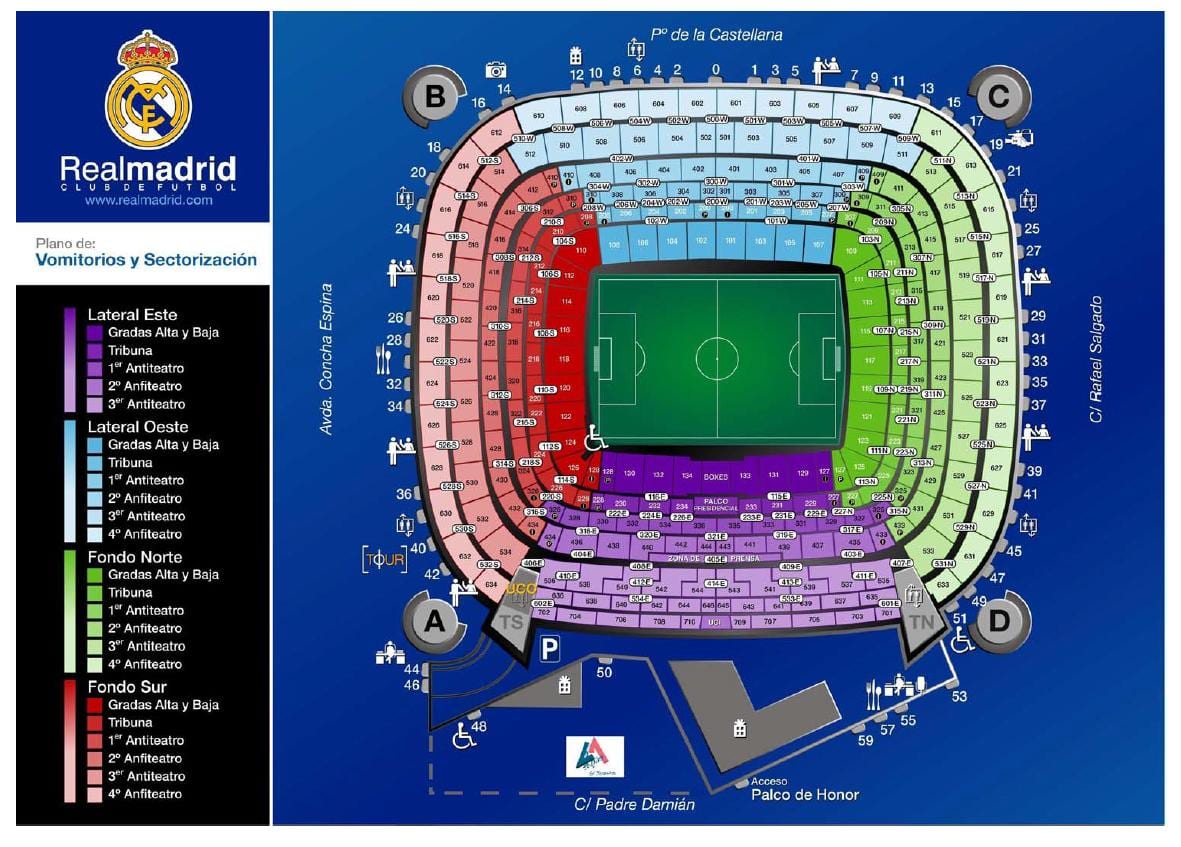 kort af alvöru Madrid völlinn