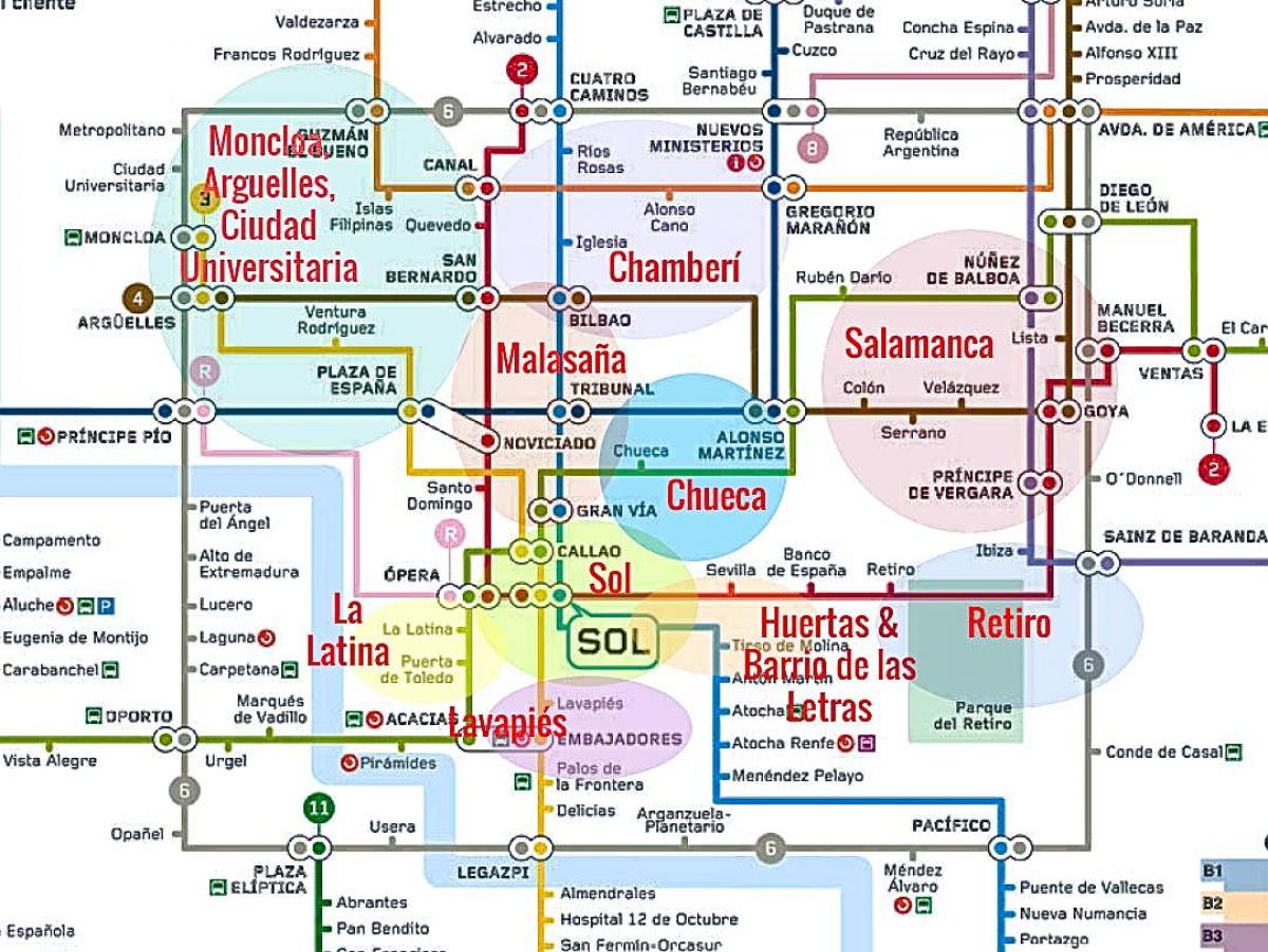 kort af la latina Madrid