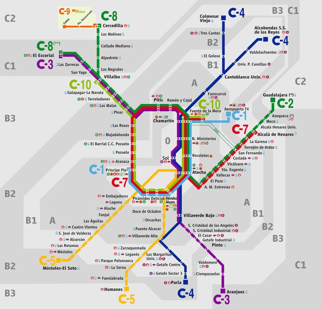 kort af Madrid atocha lestarstöðinni