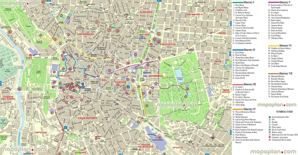 kort af Madrid kort ótengdur