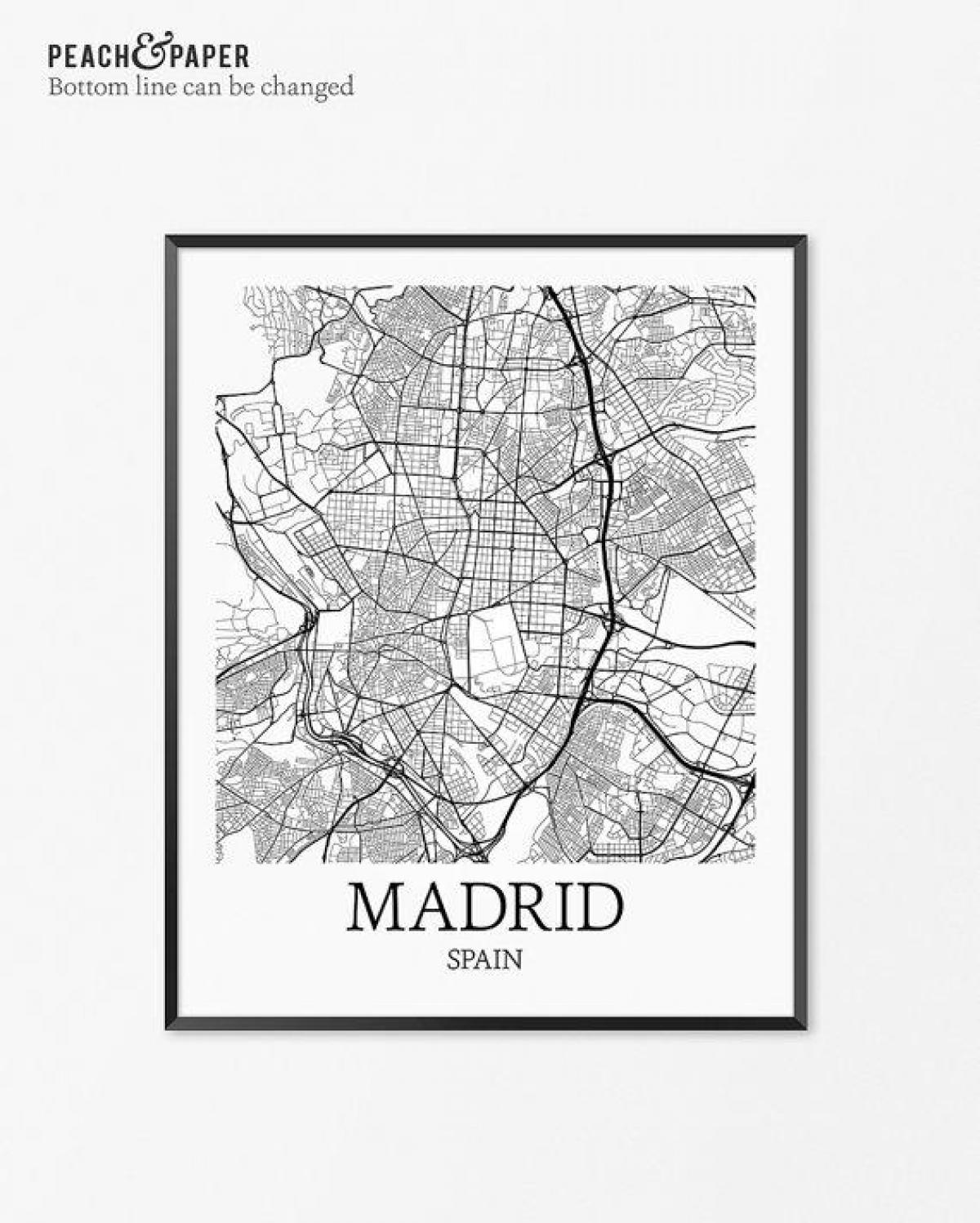kort af Madrid kort veggspjald