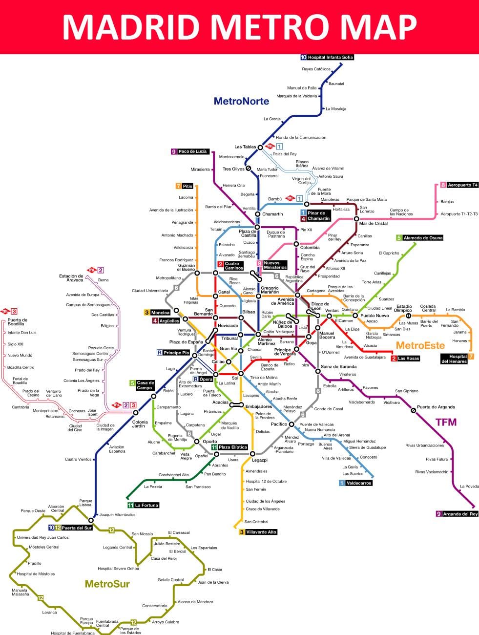 Spánn metro kort
