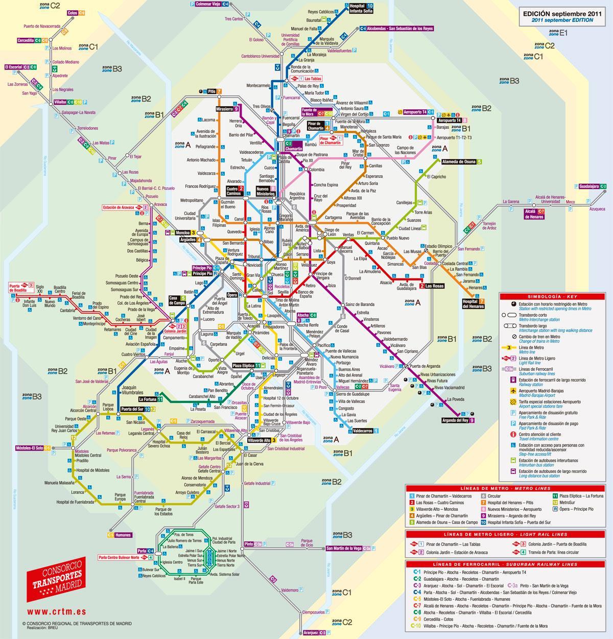 kort af Madrid sporvagn