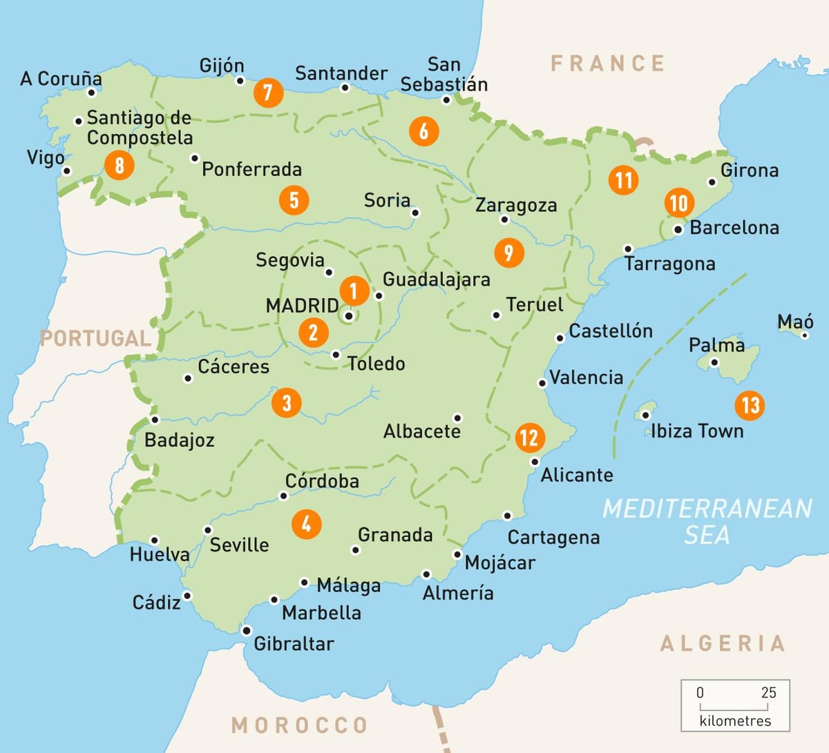 kort af Madrid svæði