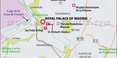 Kort af alvöru Madrid staðsetningu