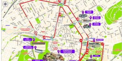 Madrid hoppa á hop af leið kort