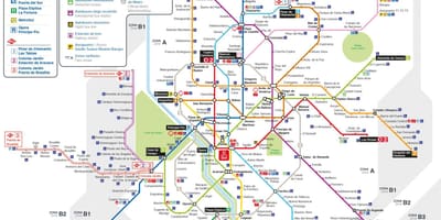Kort af Madrid almenningssamgöngum
