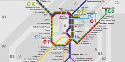 Kort af Madrid atocha lestarstöðinni