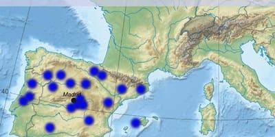 Kort af Madrid flugvöllur áfangastaði