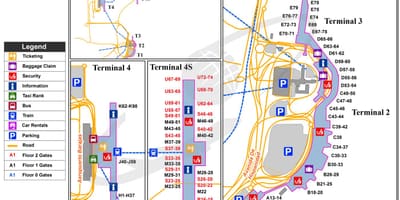 Barajas flugvöllur kort