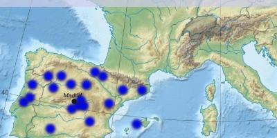 Kort af Madrid flugvöllur áfangastaði