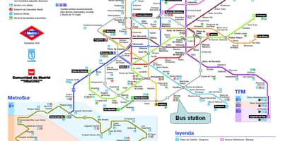 Madrid lestarstöðinni kort