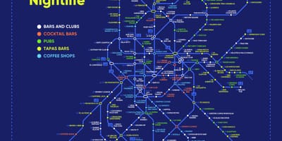Kort af Madrid næturlíf