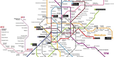 Spánn metro kort