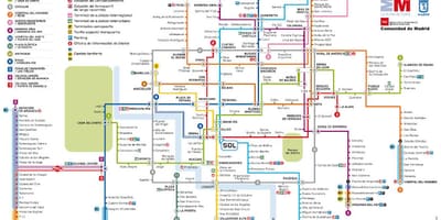 Madrid neðanjarðar kort